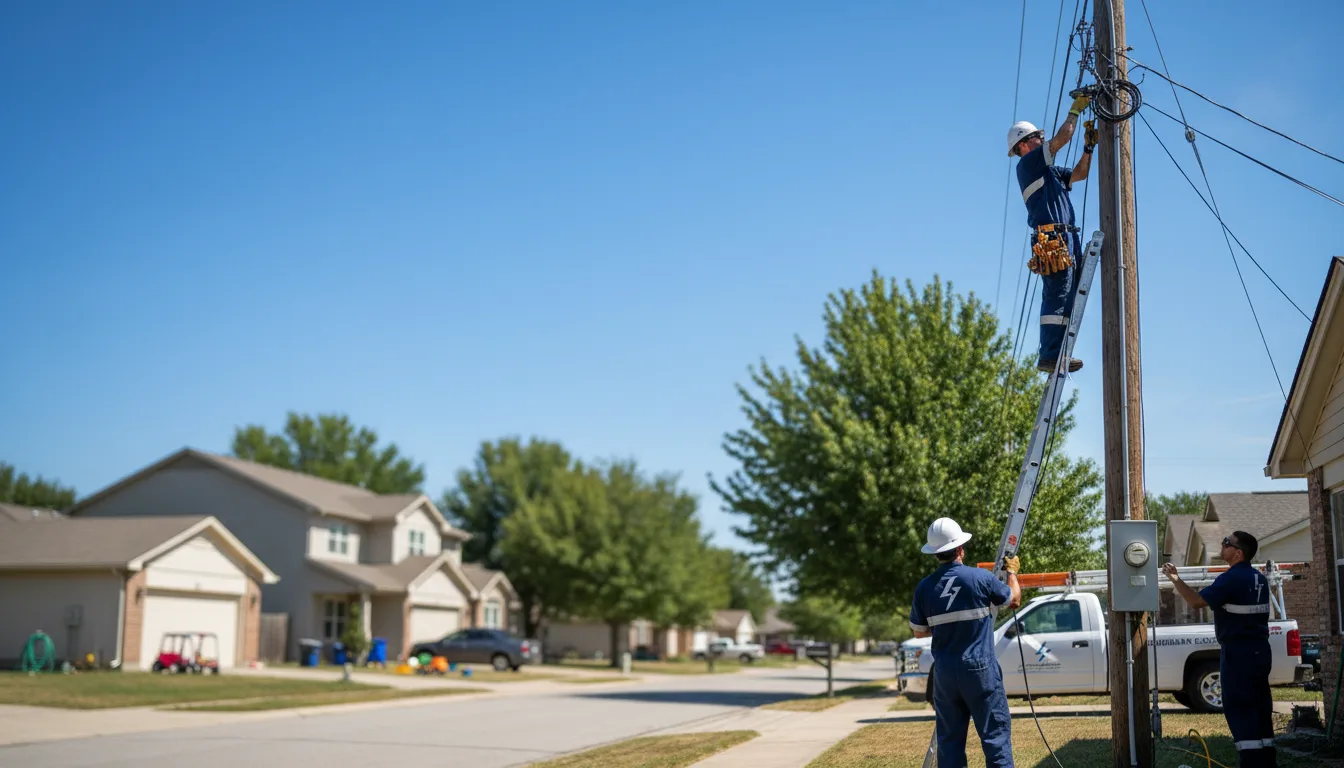 Residential electrician providing installation services in Lake City, KS